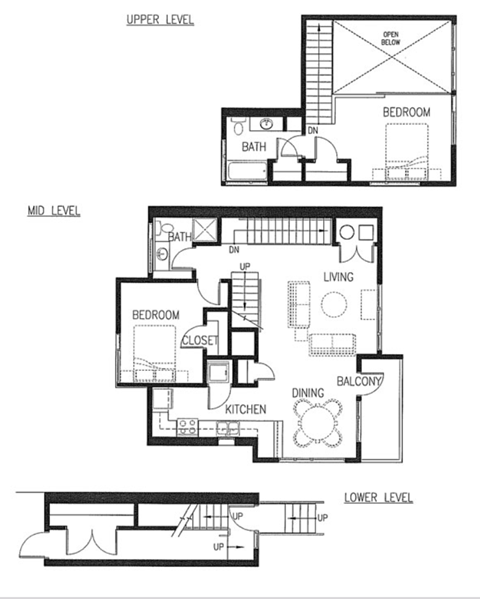 Floor plan for 2 beds, 2 baths, 1314 sqft